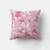 ピンクかわいらしラブハートパーソナライズされた クッション (裏面)