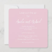 ピンクかわいらしラブハート紙吹雪結婚ズ 招待状 (正面)