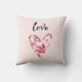 ピンクかわいらしラブフローラハート クッション (裏面)