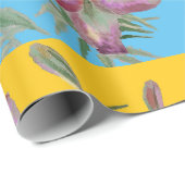 ピンクかわいらしリリーフラワーフローラリリー水彩 ラッピングペーパー (ロールコーナー)