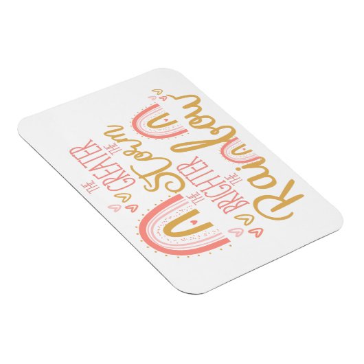 ピンクかわいらしレインボー勇気付けられる引用文 マグネット (右側)