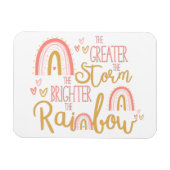 ピンクかわいらしレインボー勇気付けられる引用文 マグネット (横)