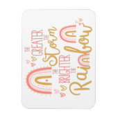 ピンクかわいらしレインボー勇気付けられる引用文 マグネット (縦)