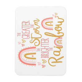 ピンクかわいらしレインボー勇気付けられる引用文 マグネット