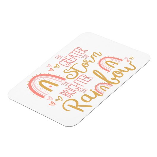 ピンクかわいらしレインボー勇気付けられる引用文 マグネット (左側)