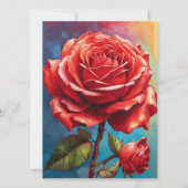 ピンクかわいらしレッドローゼス抽象芸術結婚式招待状 招待状 (裏面)