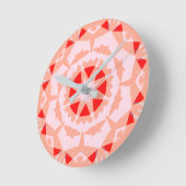 ピンクかわいらしレッド魔法スターフェアリータールガールズ子供部屋 ラウンド壁時計 (傾斜)