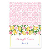 ピンクかわいらしレモンズの食事の選択結婚座席表 テーブルナンバー (正面)