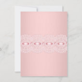 ピンクかわいらしレースハイティーブライダルシャワー 招待状 (裏面)