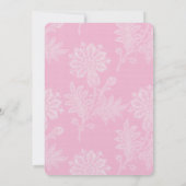 ピンクかわいらしレースフローラブライダルシャワー 招待状 (裏面)