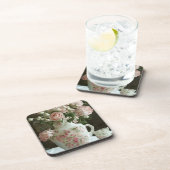 ピンクかわいらしローズインヴィンテージアンティーク中国ティーポット コースター (右側)