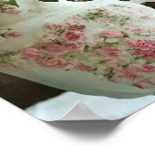 ピンクかわいらしローズインヴィンテージアンティーク中国ティーポット ポスター (角)