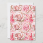 ピンクかわいらしローズカップケーキブライダルシャワー 招待状 (裏面)