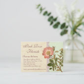 ピンクかわいらしローズガーデンフローリスト 名刺 (スタンド正面)