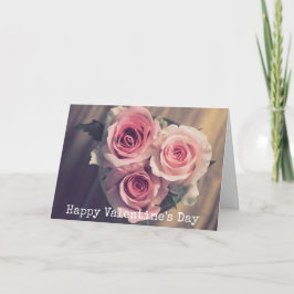 ピンクかわいらしローズハートバレンタインズデイカード シーズンカード