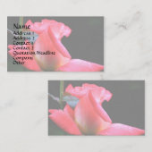 ピンクかわいらしローズバドフローラ名刺 名刺 (正面/裏面)