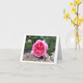 ピンクかわいらしローズフラワーバースデーグリーティングカード カード (黄色い花)