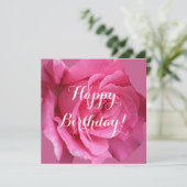 ピンクかわいらしローズフローラカスタマイズ可能なアンジェラ名 シーズンカード (スタンド正面)