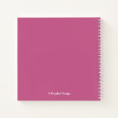 ピンクかわいらしローズフローラカスタマイズ可能なアンジェラ名 ノートブック (裏面)