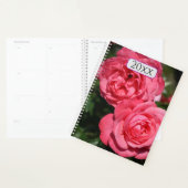 ピンクかわいらしローズフローラカスタム年月次 プランナー手帳 (ディスプレー)
