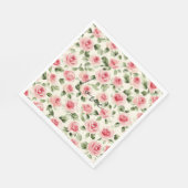 ピンクかわいらしローズフローラブライダルシャワー スタンダードランチョンナプキン (角)