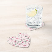 ピンクかわいらしローズフローラ結婚ズ ペーパーコースター (インサイチュ)