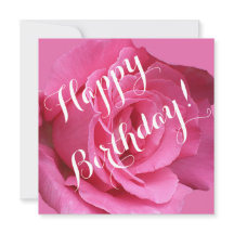 ピンクかわいらしローズフローラ美ハッピーバースデー