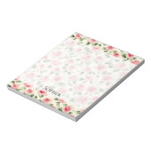 ピンクかわいらしローズフローラ ノートパッド (回転)