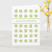 ピンクかわいらしローズブズフィンランド挨拶誕生日 カード (黄色い花)