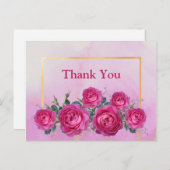 ピンクかわいらしローズブーケフローラ ポストカード (正面/裏面)