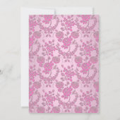 ピンクかわいらしローズベビーシャワー招待状 招待状 (裏面)