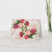 ピンクかわいらしローズラージフォント誕生日カード カード (正面)