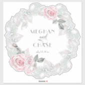 ピンクかわいらしローズリースはだしの花嫁™ シール (シート)