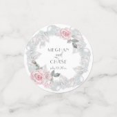 ピンクかわいらしローズリース結婚ズ コンフェッティ (スモール正面)