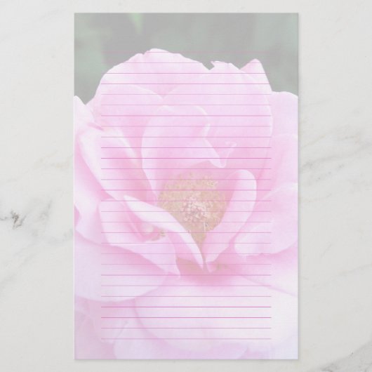 ピンクかわいらしローズロマンチックな文房具紙 便箋 (正面)
