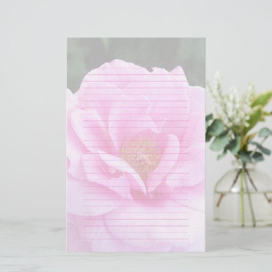 ピンクかわいらしローズロマンチックな文房具紙 便箋 (スタンド正面)