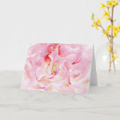 ピンクかわいらしローズ花びら抽象芸術アートノートカード カード (黄色い花)