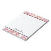 ピンクかわいらしローズ花びら ノートパッド (回転)