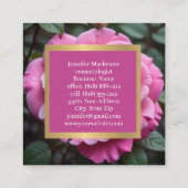 ピンクかわいらしローズAI生成 スクエア名刺 (裏面)