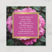 ピンクかわいらしローズAI生成 スクエア名刺 (裏面)
