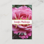 ピンクかわいらしローズAI生成 名刺 (正面)