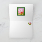 ピンクかわいらしロータスフラワーサンキュー サンキューカード (内部)