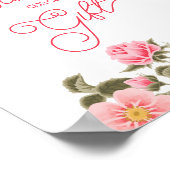 ピンクかわいらしワイルドバラブライダルシャワーカード&ギフト ポスター (角)