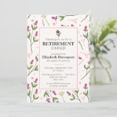 ピンクかわいらしワイルドフラワーズリタイアメントディナー 招待状 (スタンド正面)