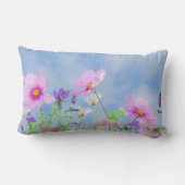 ピンクかわいらしワイルドフラワーメドウ ランバークッション (裏面)