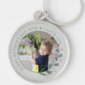 ピンクかわいらしワイルドフラワー母の日写真 キーホルダー (正面)