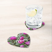 ピンクかわいらしヴィンテージバラフラワー誕生日ムームマウス ペーパーコースター (インサイチュ)