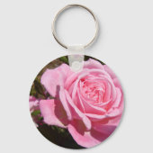 ピンクかわいらしヴィンテージバラフラワー誕生日ムーム キーホルダー (裏面)