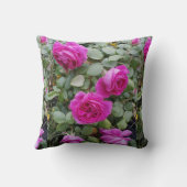 ピンクかわいらしヴィンテージバラフラワー誕生日ムーム クッション (裏面)
