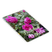 ピンクかわいらしヴィンテージバラ花誕生日カード マグネット (右側)